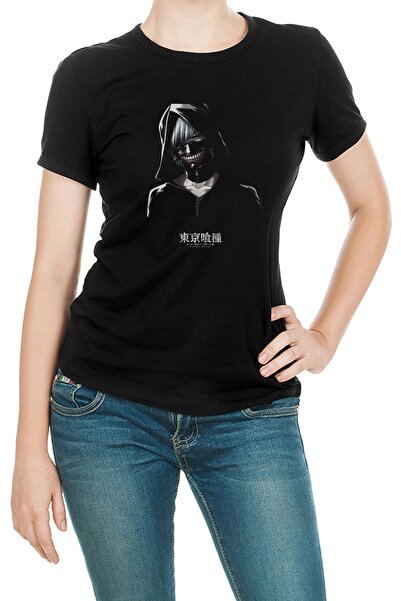 QIVI Anime Keen Štampano Crna Ženska Pleteno Majica T-shirt Majica T-shirt