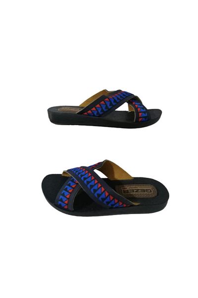 GEZER Ge0110-010 Men's Navy Blue Red Daily Slippers