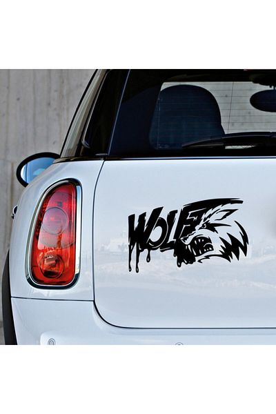 New Jargon Personalitate Bloody Angry Wolf Outsides Decal Autocolant pentru fereastră 35cm - Negru