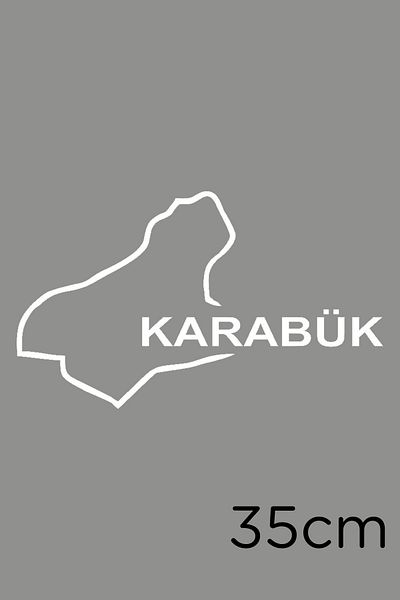 New Jargon Lipire autocolant cu hartă și inscripție Karabuk 35cm - alb
