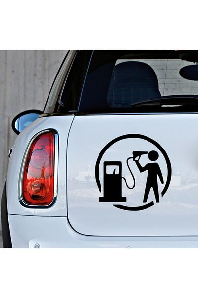 New Jargon Autocolant Suicide With Gas Pump 35cm - Negru