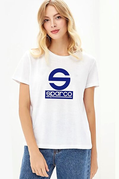 QIVI Sparco logo Štampano bela ženska Pleteno majica
