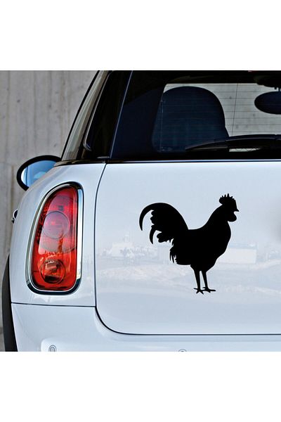 New Jargon Autocolant Noble Standing Sea Rooster 35cm - Negru