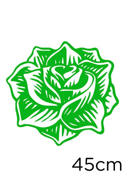 MIGNATIS Spring Opened Rose Grain Sticker Paste 45cm for Vehicle and Wall - Green