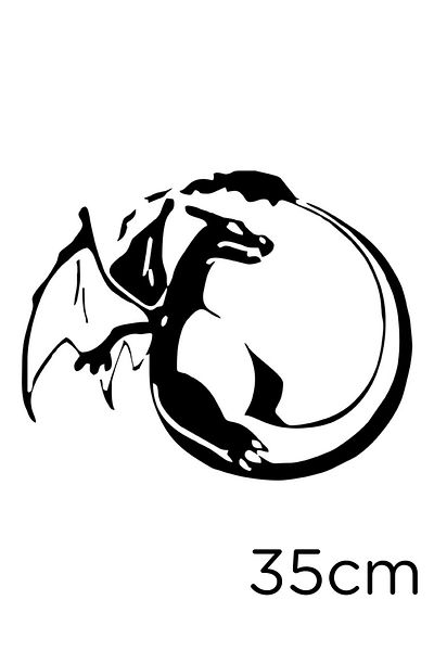 New Jargon Autocolant negru Zen Dragon Dragon 35cm - Lipire pe vehicul și perete