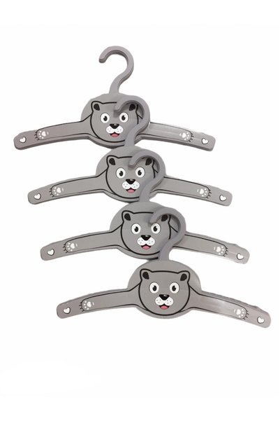 HYSTORE Kids Clothes Hanger Baby Clothes Hanger 4 Pieces Gray Panda Patterned