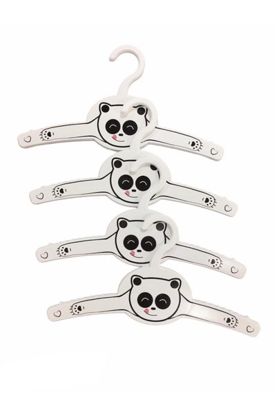 HYSTORE Kids Clothes Hanger Baby Clothes Hanger 4 Pieces White Panda Patterned