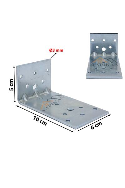 Yapıkan 2 Adet Orta Yük L Demir Gönye Köşebent 3x60x50x100mm - Mobilya Dolap ...