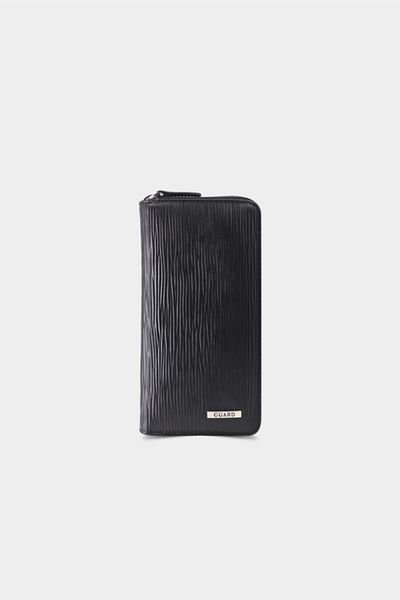 GUARD Black Road Printed Leather Zippered Wallet