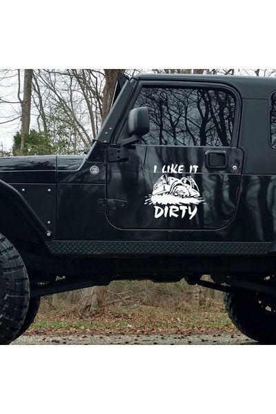 New Jargon Autocolant 4x4 Ofroad Racing I Like It Dirty 35cm - Alb