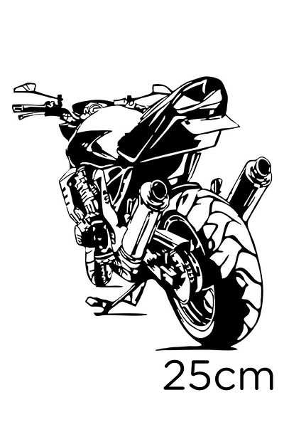 MIGNATIS Autocolant pentru motociclete, autovehicul și perete 25 cm - negru
