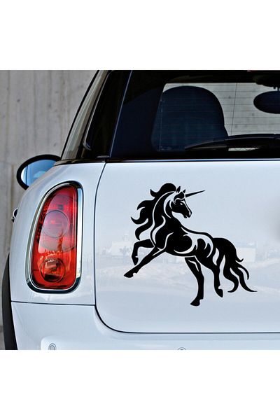 MIGNATIS Autocolant de perete cu lipire unicorn cu picioare în aer 35 cm - negru