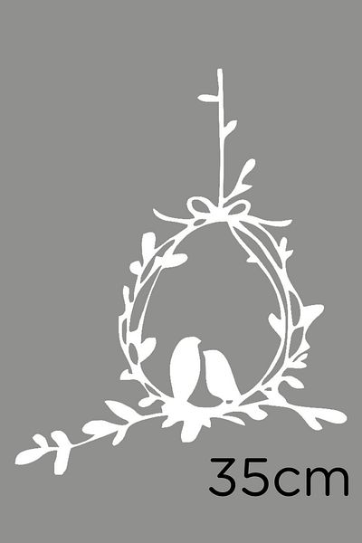 MIGNATIS Ornament Coroana Ornament Ușă Autocolant Lipire 35cm - Alb