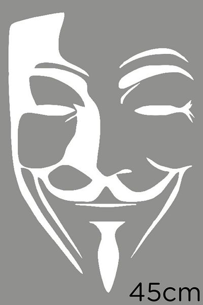 MIGNATIS V For Vandetta Mask Sticker Paste 45cm - Alb