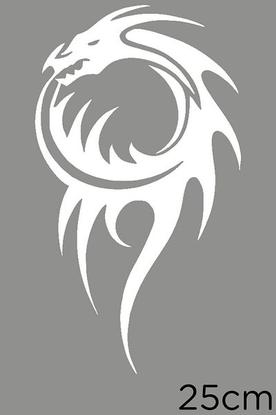 MIGNATIS Autocolant alb cu dragon de foc de 25 cm - lipire cu autoalimentare