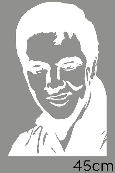MIGNATIS Autocolant pentru față cu portretul lui Elvis Presley Laughing 45cm - alb