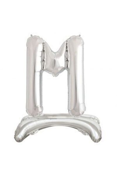 parti sürprizi Standing Silver M Letter Foil Balloon