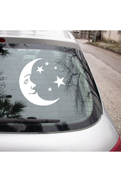 MIGNATIS Autocolant Autocolant Bunicul Steaua Mica Si Luna Mare 45cm - Alb