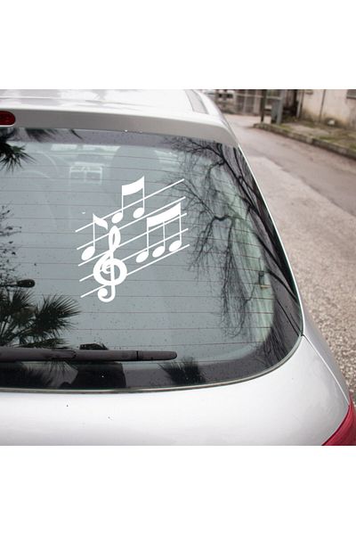 MIGNATIS Cheie Solfeză și Note Pe Linii Paralele Autocolant 45cm - Alb