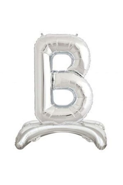 parti sürprizi Standing Silver Letter B Foil Balloon