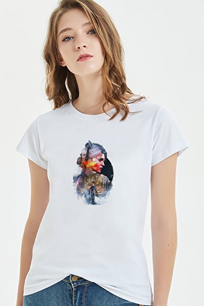 QIVI The Witcher Štampano Majica za belkinje Pleteno T-shirt Majica