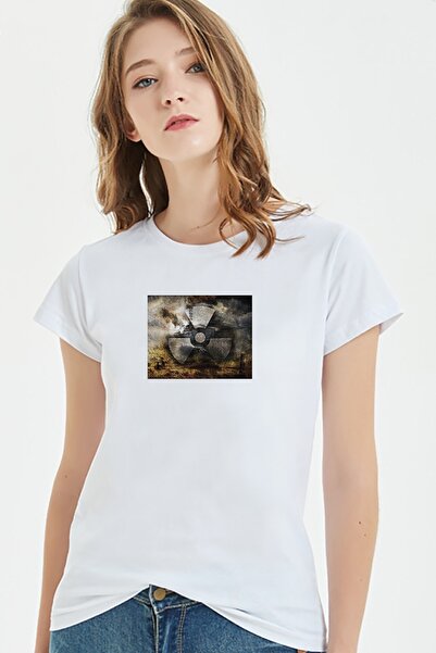 QIVI Stalker Alta Silik Tekst Štampano Bela Ženska Pleteno Majica T-shirt T-s...