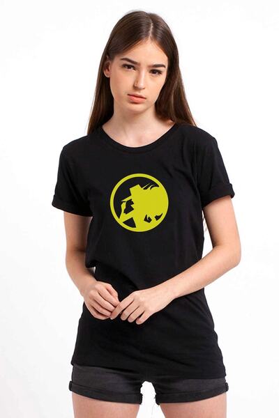 QIVI Carmen Sandiego Логотип Blue Side Надрукований Чорний Жіночий Трикотажни...