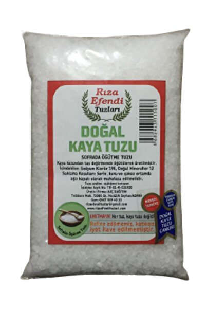 Rıza Efendi Tuzları Çankırı Doğal Kaya Tuzu Iri Granül Rafine Edilmemiş 1 Kg