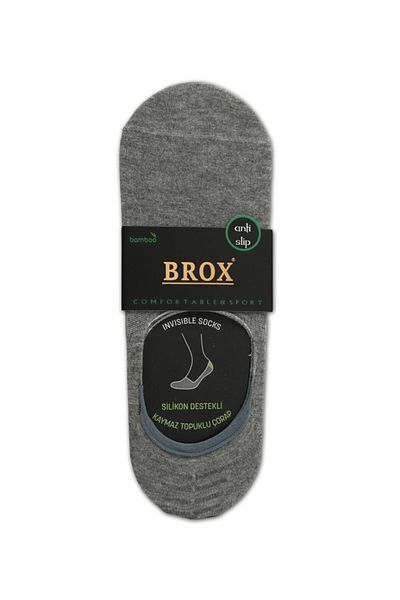 BROX Чифт от 3 мъжки сиви бамбукови безшевни силиконови балерини