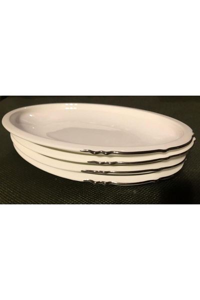 Koleksiyon Eser-i Istanbul Platin Small 4-Piece Oval Plate (23cm)