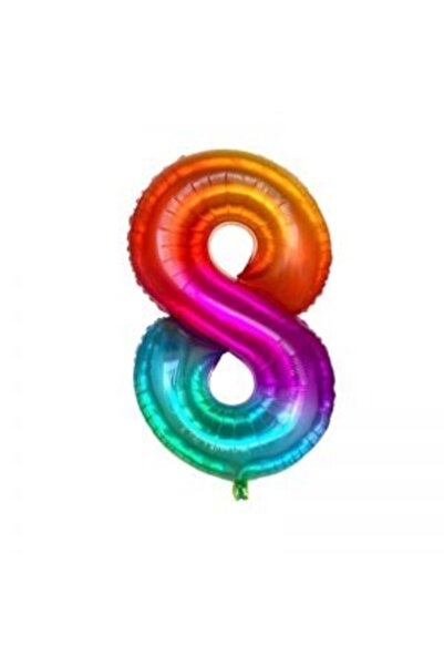 parti sürprizi بالون احباط رقم 8 قوس قزح 100 سم