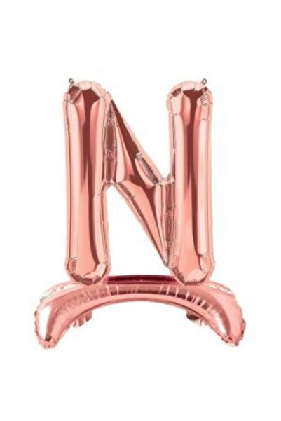 parti sürprizi Standing Rose Gold N Letter Foil Balloon
