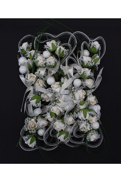 Lora Wedding Κιτ λουλουδιών 13cm Λευκό Χρώμα 12 Τμ