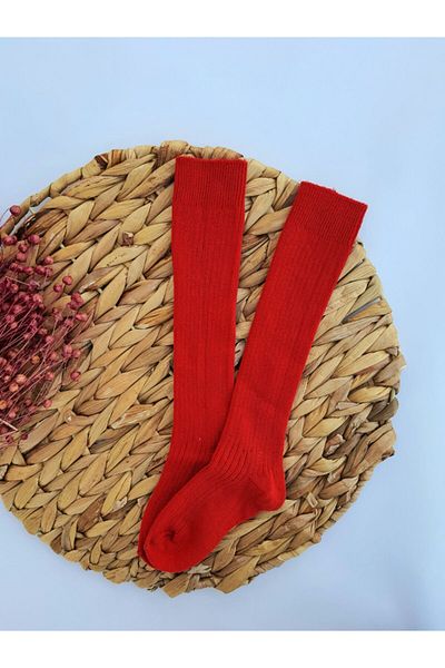 masal trend Red Knee-Cuff Baby Kids Socks