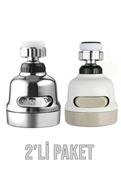 AKCAKESE 2 Adetli Paket % 75 Su Tasarruflu Krom Ve Beyaz 3 Fonksiyonlu Musluk...