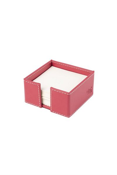 2K Държач за тефтерче тип куб, изкуствена кожа, настолен, 10x10x5 см