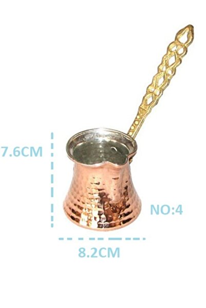 MARATON Bakır Cezve Kahve Cezvesi 4 Numarası Kahvelik Işlemeli Bakır Cezve