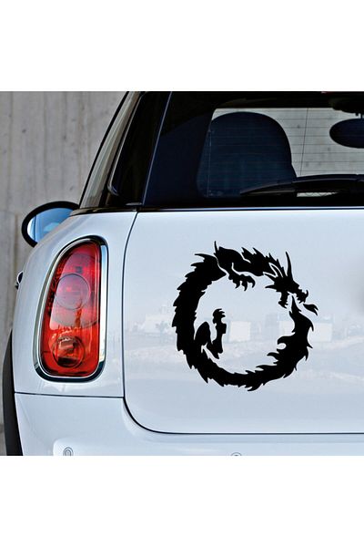 MIGNATIS Autocolant Dragon care se mănâncă cu pastă 25 cm - Negru