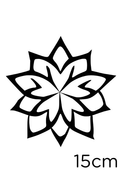 MIGNATIS Autocolant cu model Mandala cu zece petale 15cm - Negru