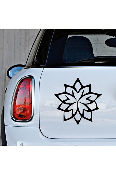 MIGNATIS Autocolant cu model Mandala cu zece frunze 25cm - Negru