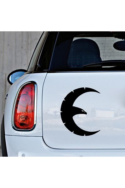 MIGNATIS Autocolant cu etichetă vultur negru de 25 cm - Aripi cu aspect de lună