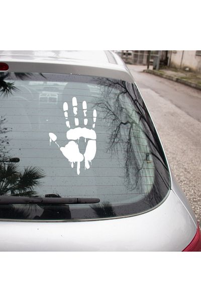 MIGNATIS Autocolant cu amprentă de mână cu efect de stropire de vopsea 25 cm - alb
