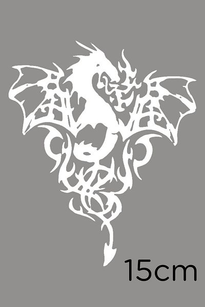 MIGNATIS Autocolant cu efect de foc Aripa de demon Dragon cu coadă 15cm - Alb