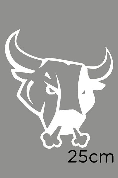 MIGNATIS Autocolant creativ Angry Bull pentru lipire auto 25cm - alb