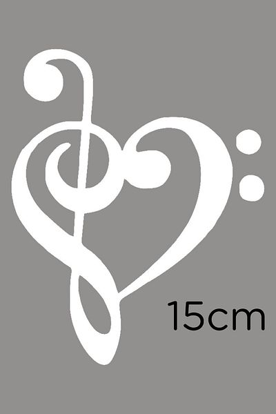 MIGNATIS Cheie Solfeză și Semne Muzicale Autocolant Lipire 15cm - Alb