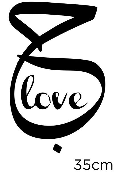 MIGNATIS Autocolant de perete pentru mașină Line Art And Love Lettering 35cm - Negru