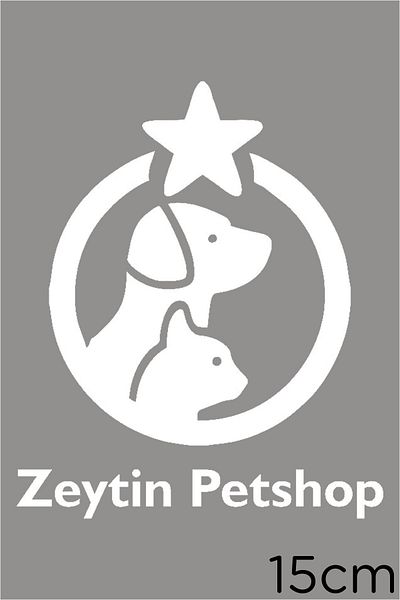 MIGNATIS Lipire autocolant pentru firma Special Petshop 15cm - Alb