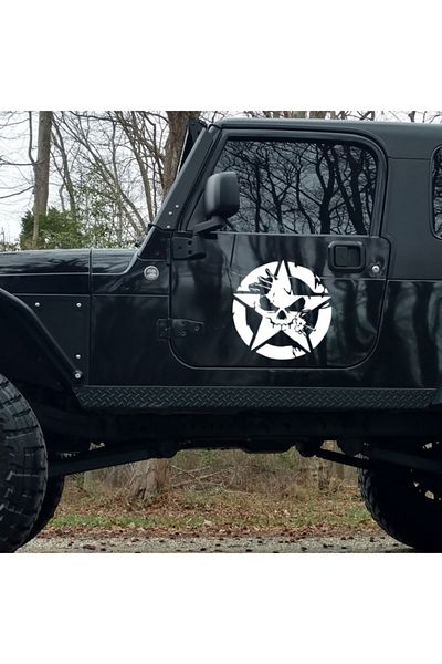 MIGNATIS Autocolant Punisher Army 45 cm - Splash Effect, alb lipit