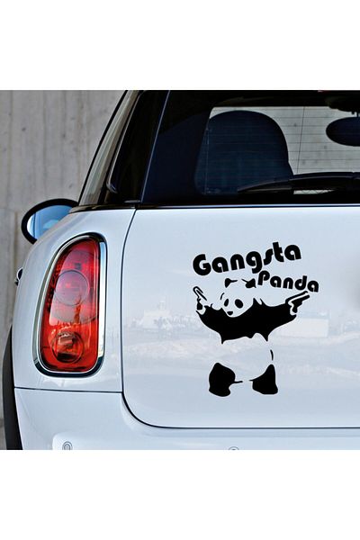 MIGNATIS Autocolant Panda Gangster Dancing Standing 35cm - Negru