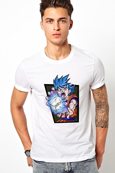 QIVI Anime Dragon Ball Štampano bela muška Pleteno majica